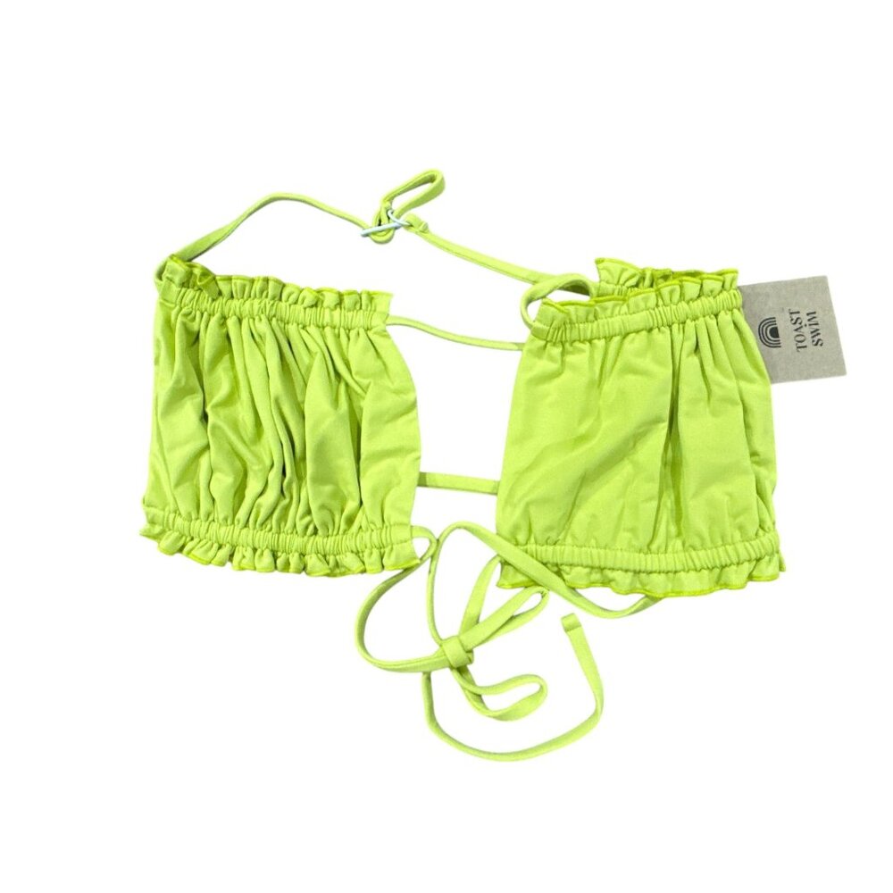 Free People x Toast Swim Women Signature Ruffle Bandeau-Top Daiquiri MEDIUM